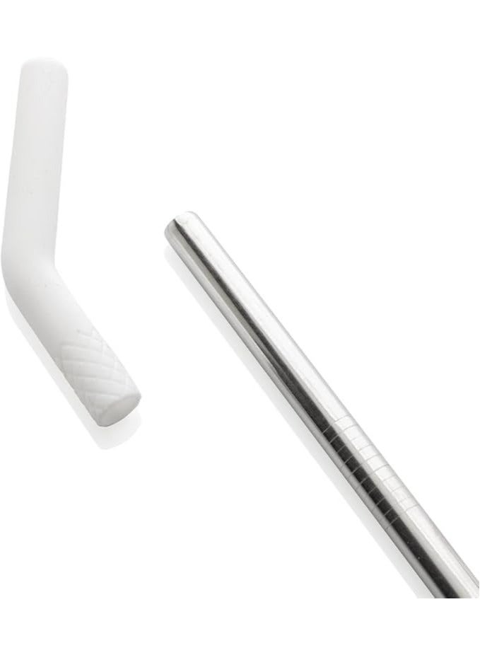 BERN - Recycled Stainless Steel Tumbler with Reusable Straw - White