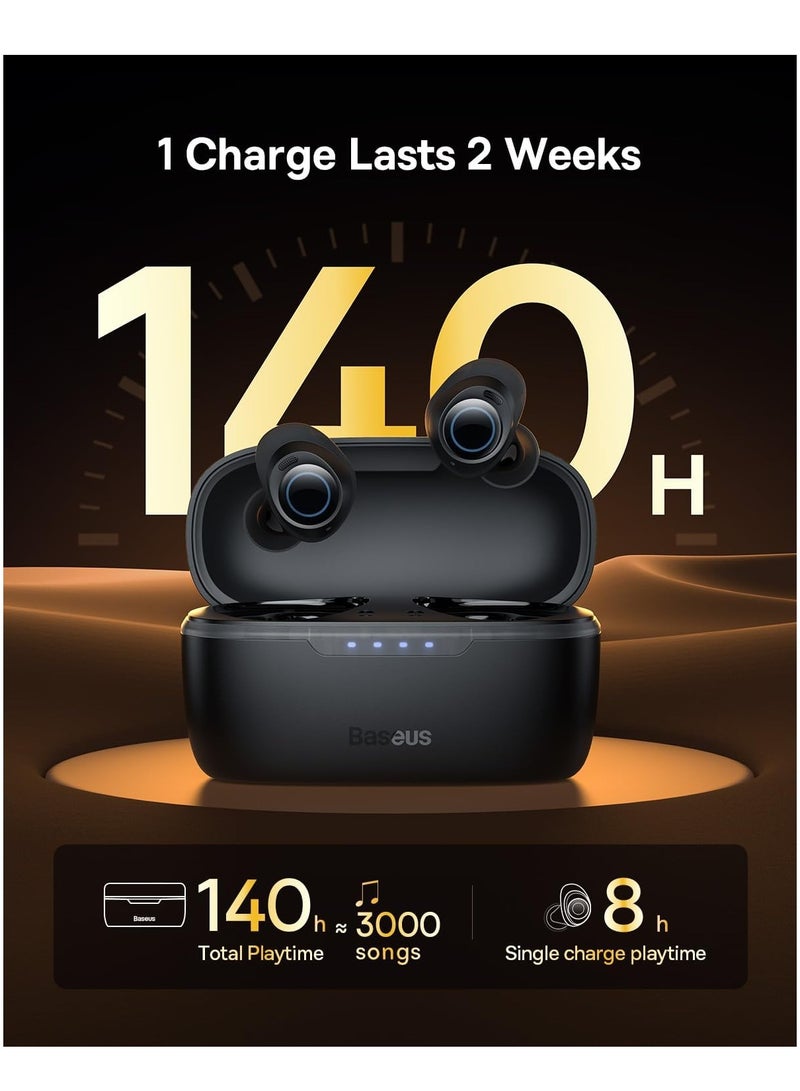 Active Noise Cancelling Wireless Earbuds, Bowie MA10 Reduce Noise by Up to 95%, 140H Battery Life, IPX6 Waterproof, Deeper Bass, 4 ENC Mics, Comfortable Fit, Bluetooth 5.3 Ear Buds Black