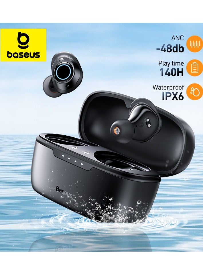 Active Noise Cancelling Wireless Earbuds, Bowie MA10 Reduce Noise by Up to 95%, 140H Battery Life, IPX6 Waterproof, Deeper Bass, 4 ENC Mics, Comfortable Fit, Bluetooth 5.3 Ear Buds Black