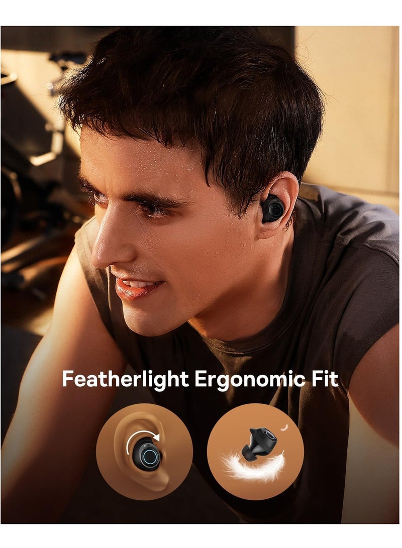 Active Noise Cancelling Wireless Earbuds, Bowie MA10 Reduce Noise by Up to 95%, 140H Battery Life, IPX6 Waterproof, Deeper Bass, 4 ENC Mics, Comfortable Fit, Bluetooth 5.3 Ear Buds Black