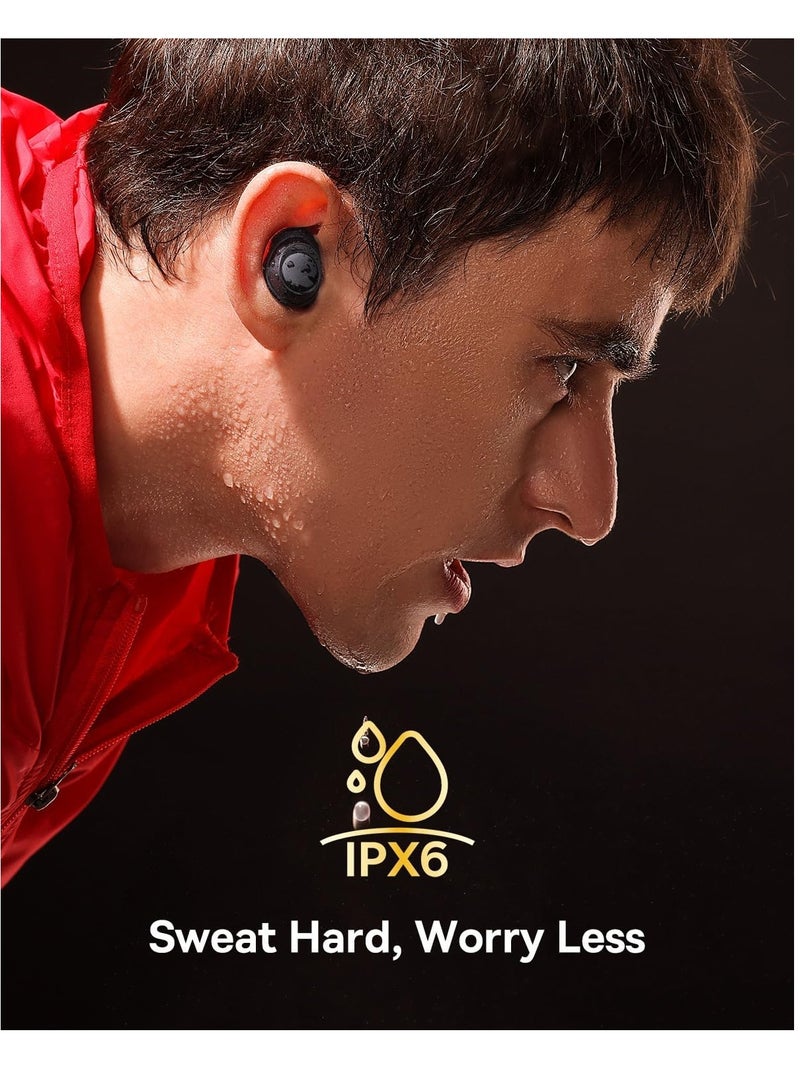 Active Noise Cancelling Wireless Earbuds, Bowie MA10 Reduce Noise by Up to 95%, 140H Battery Life, IPX6 Waterproof, Deeper Bass, 4 ENC Mics, Comfortable Fit, Bluetooth 5.3 Ear Buds Black