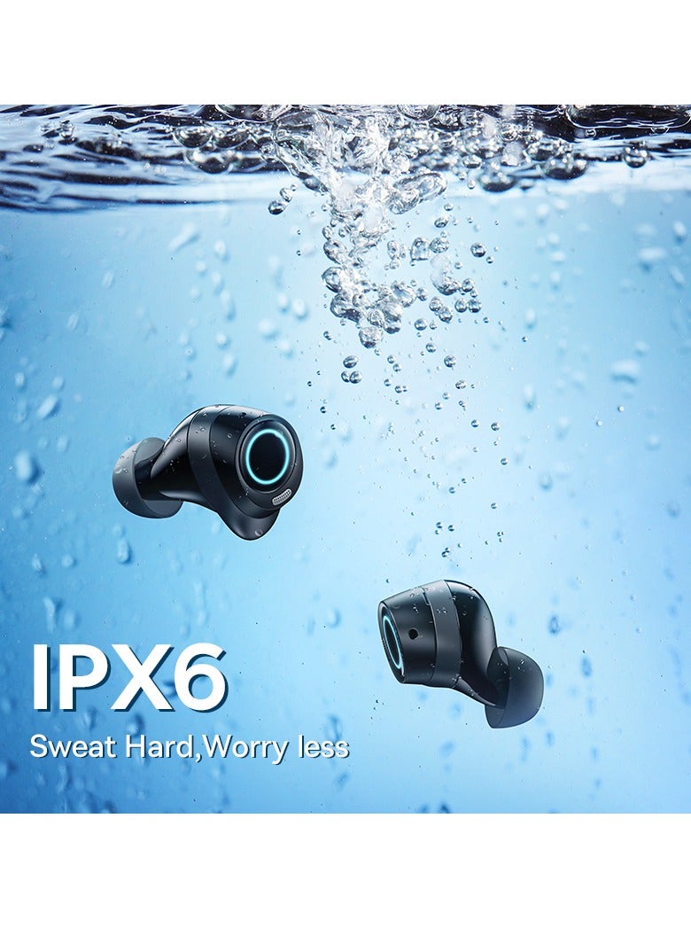 Active Noise Cancelling Wireless Earbuds, Bowie MA10 Reduce Noise by Up to 95%, 140H Battery Life, IPX6 Waterproof, Deeper Bass, 4 ENC Mics, Comfortable Fit, Bluetooth 5.3 Ear Buds Black
