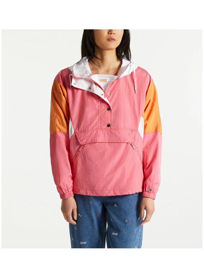 Colourblock Popover Hooded Jacket Glamour Pink / Multi