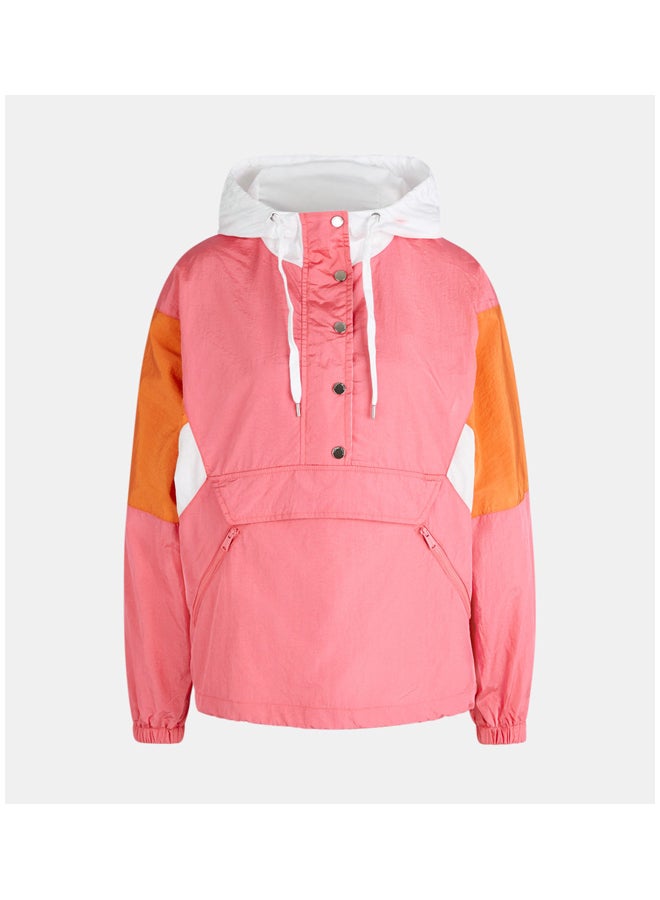 Colourblock Popover Hooded Jacket Glamour Pink / Multi