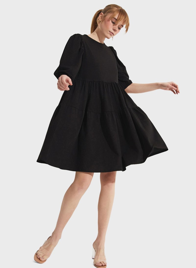 Puff Sleeve Tiered Dress