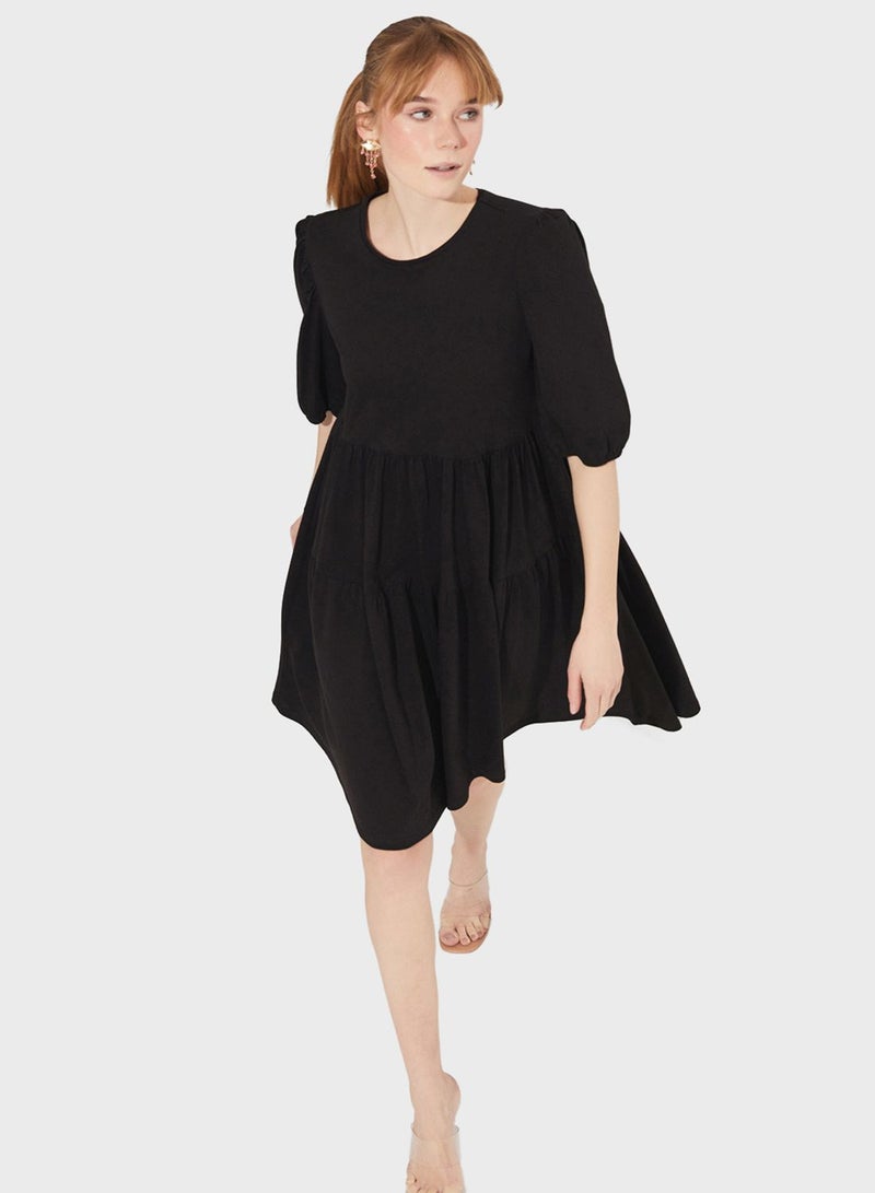 Puff Sleeve Tiered Dress