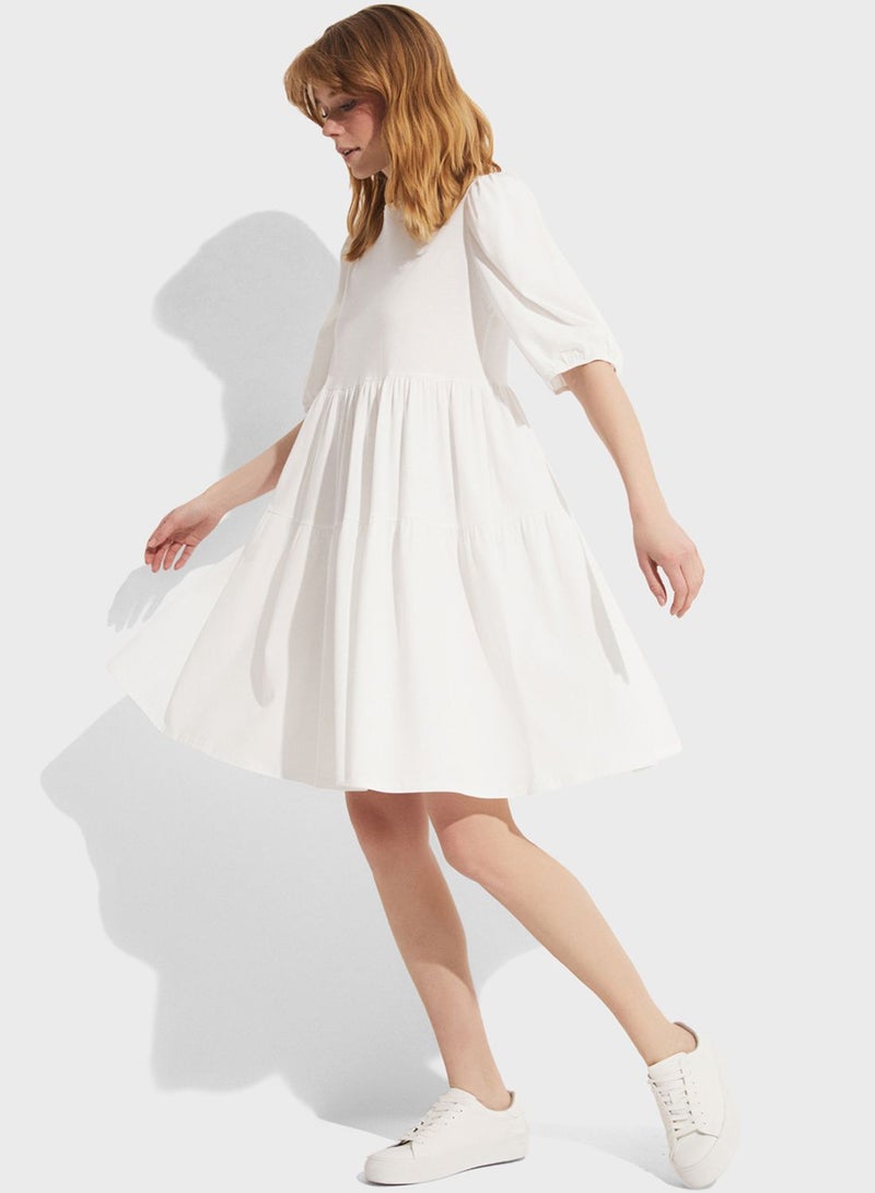 Puff Sleeve Tiered Dress