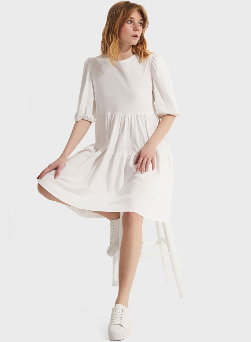 Puff Sleeve Tiered Dress