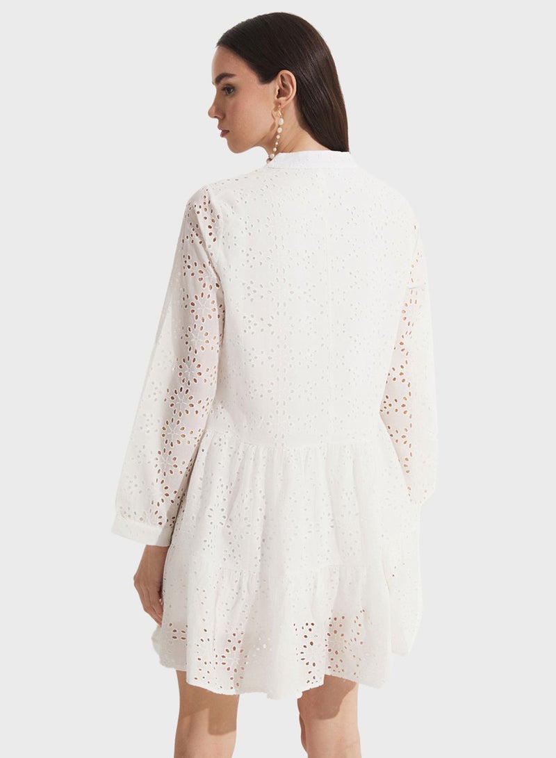 Openwork Tiered Dress