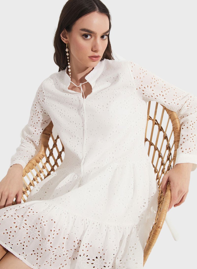 Openwork Tiered Dress