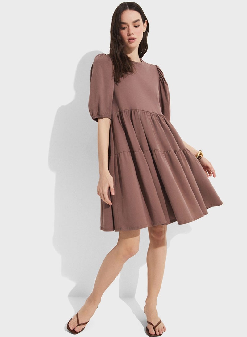 Puff Sleeve Tiered Dress