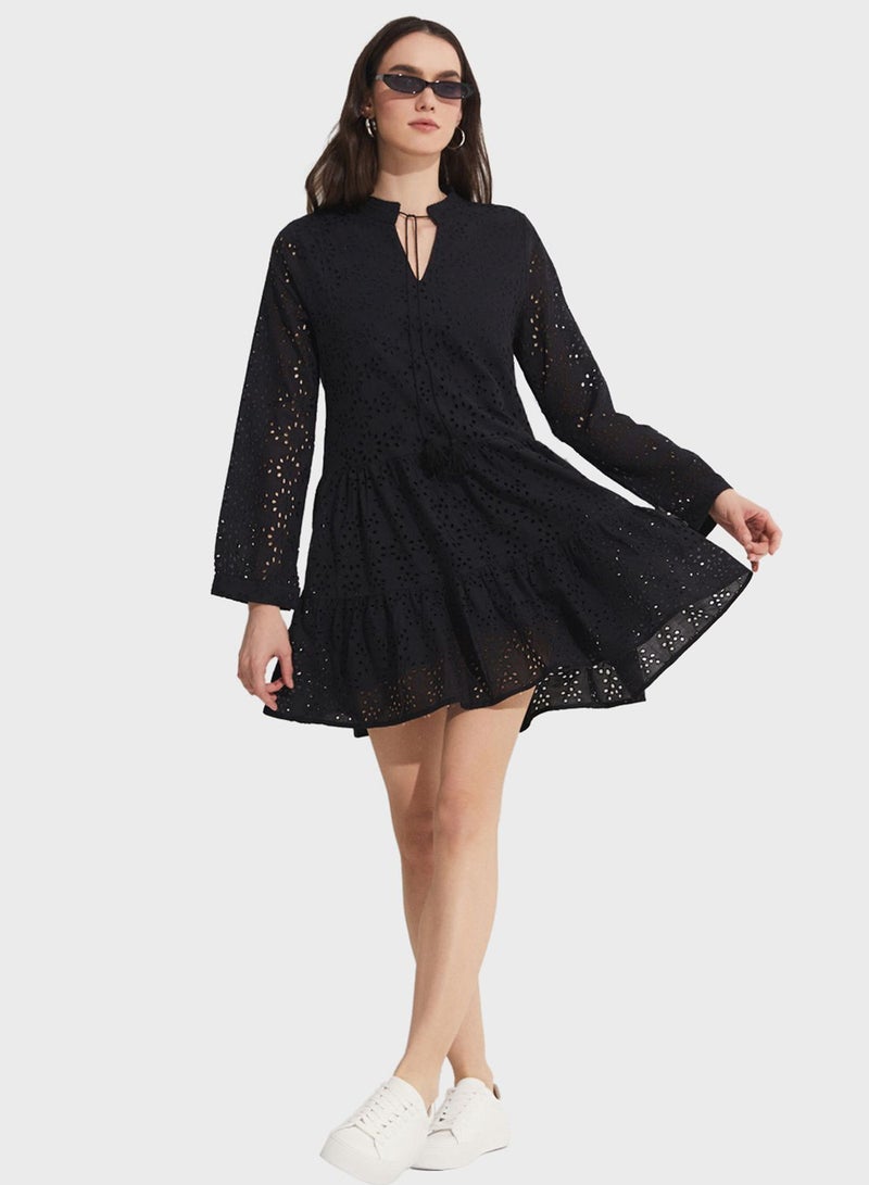 Openwork Tiered Dress