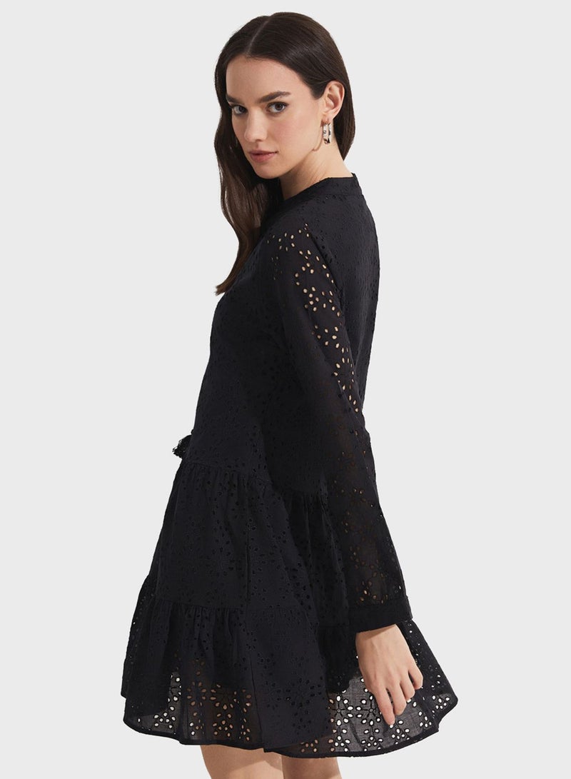 Openwork Tiered Dress