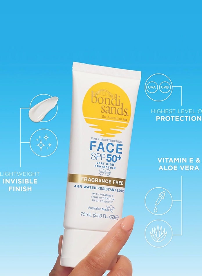 Bondi Sands Sunscreen Lotion Spf50+ - Fragrance Free 150ml