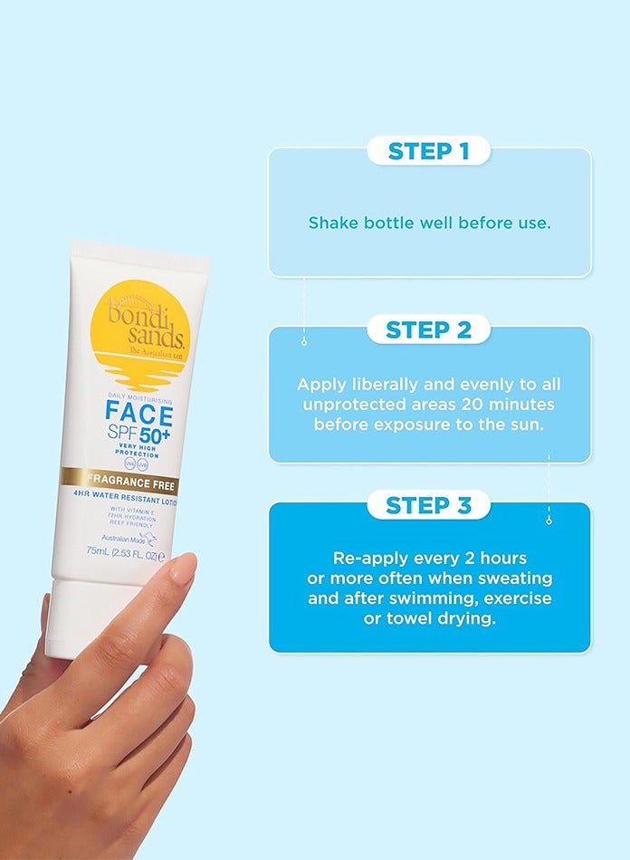 Bondi Sands Sunscreen Lotion Spf50+ - Fragrance Free 150ml