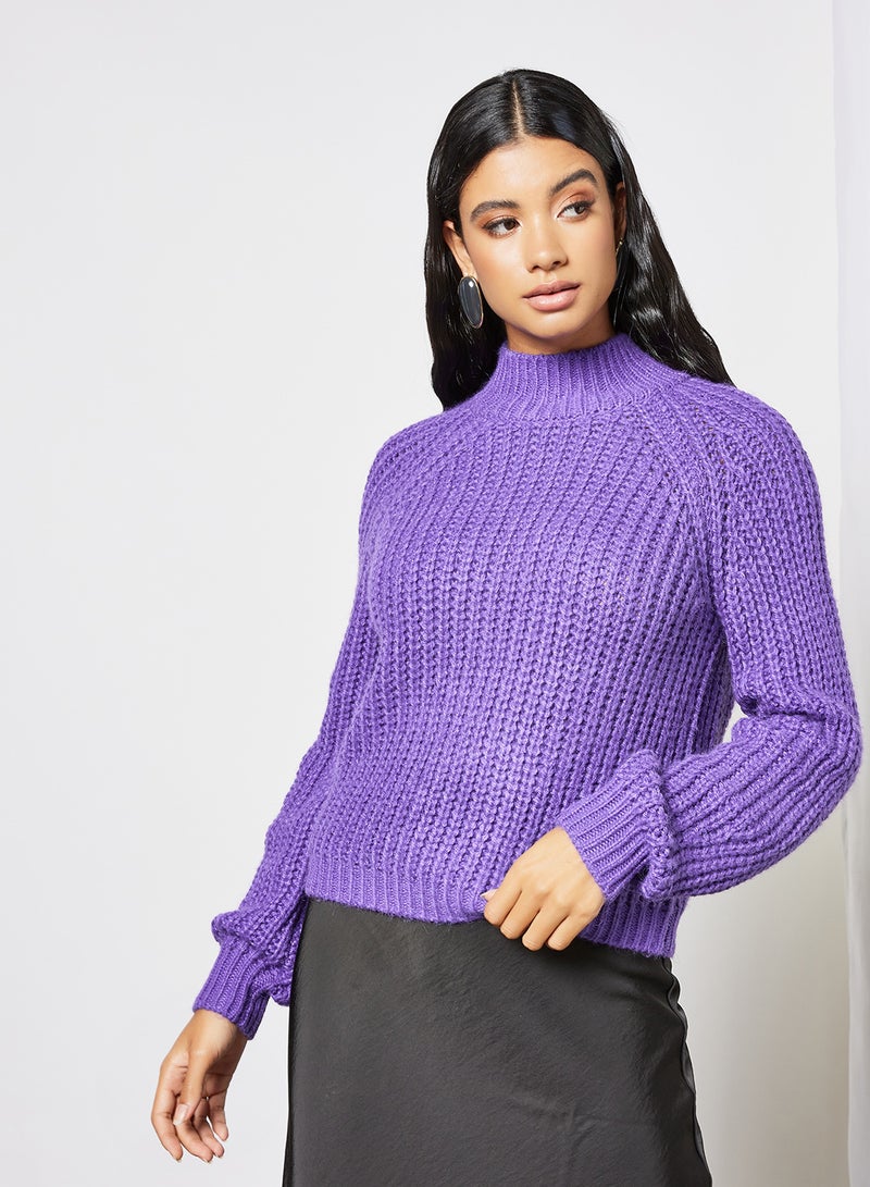 Raglan Sleeve Sweater Purple