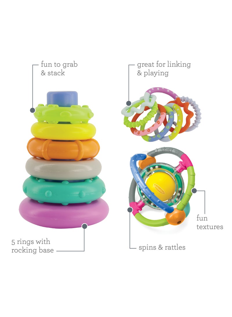 Box of Cheer With Rock Ringd Rattle And Ring Links (Suitable From Birth)