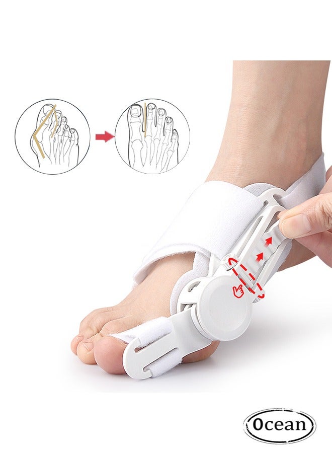 Bunion Corrector for Women and Men Big Toe, Toe Straightener Toe Bunion Corrector Adjustable Knob Clip, Toe Straightener with Toe Separator for Bunion Relief, Day Night Support (1PC)