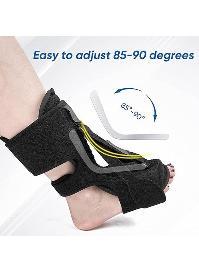 1-Piece Plantar Fasciitis Night Splint Foot Drop Orthotic Brace, Plantar Fasciitis Relief Brace, 3 Adjustable Straps Plantar Fasciitis Night Splint Relief Plantar Fasciitis Achilles Tendonitis