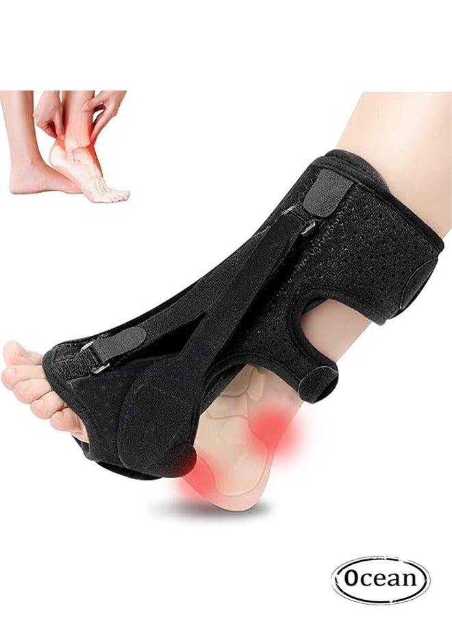 1-Piece Plantar Fasciitis Night Splint Foot Drop Orthotic Brace, Plantar Fasciitis Relief Brace, 3 Adjustable Straps Plantar Fasciitis Night Splint Relief Plantar Fasciitis Achilles Tendonitis