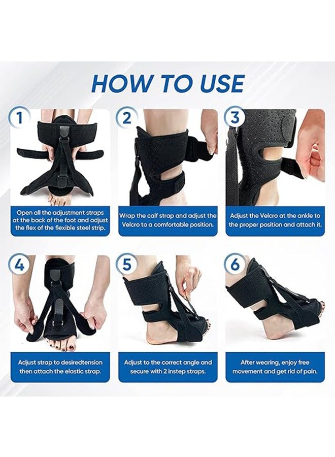 1-Piece Plantar Fasciitis Night Splint Foot Drop Orthotic Brace, Plantar Fasciitis Relief Brace, 3 Adjustable Straps Plantar Fasciitis Night Splint Relief Plantar Fasciitis Achilles Tendonitis