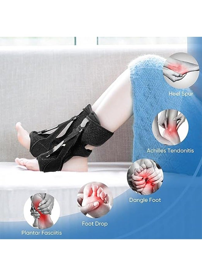1-Piece Plantar Fasciitis Night Splint Foot Drop Orthotic Brace, Plantar Fasciitis Relief Brace, 3 Adjustable Straps Plantar Fasciitis Night Splint Relief Plantar Fasciitis Achilles Tendonitis