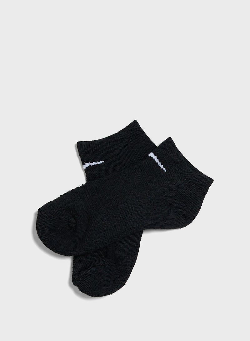 Kids 6 Pack No Show Mesh Cushioned Socks
