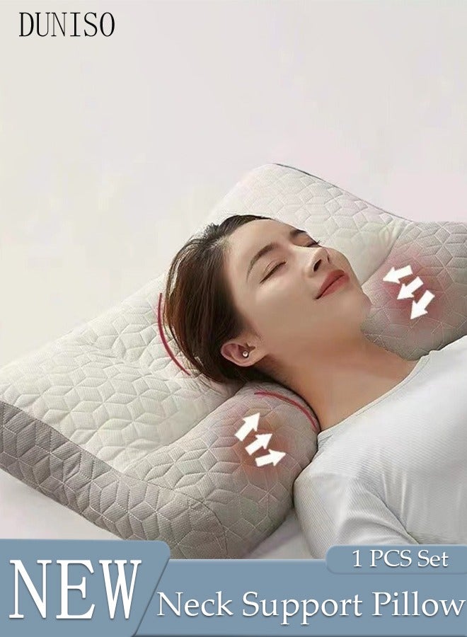 Super Comfort Ergonomic Pillow for Neck Head and Shoulder Pain Relief Contour Support Pillows for Bed Sleeping Orthopedic Cervical Spine Stretch Pillow for Side Back Stomach Sleeper