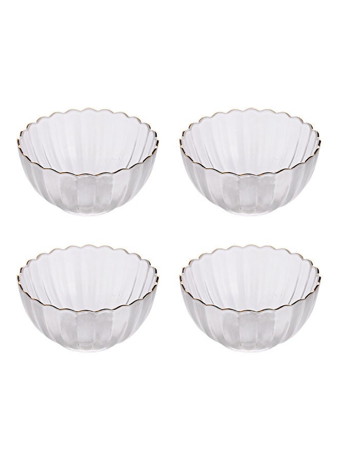 4-Piece Glass Bowl Set Clear 14x13x13.5cm