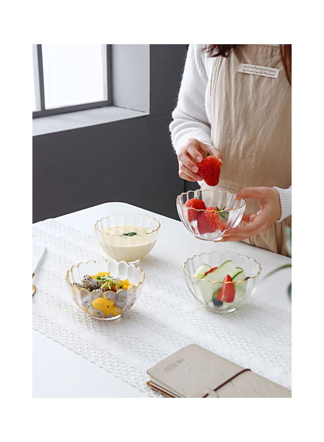 4-Piece Glass Bowl Set Clear 14x13x13.5cm