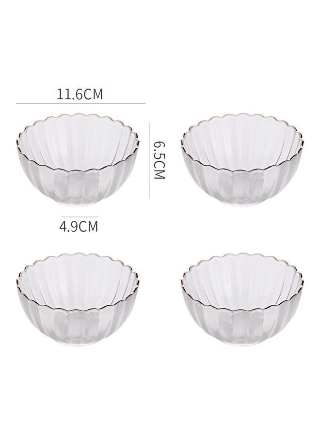 4-Piece Glass Bowl Set Clear 14x13x13.5cm