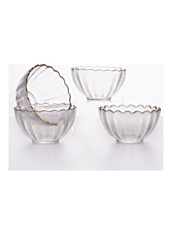 4-Piece Glass Bowl Set Clear 14x13x13.5cm