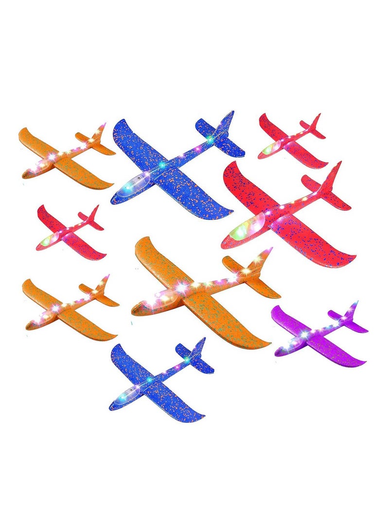 9 Packs of Led Light Hand Throw Flying Glider Plane