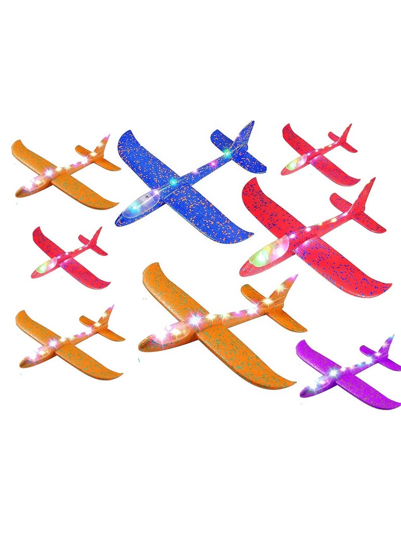 8 Packs of Led Light Hand Throw Flying Glider Plane