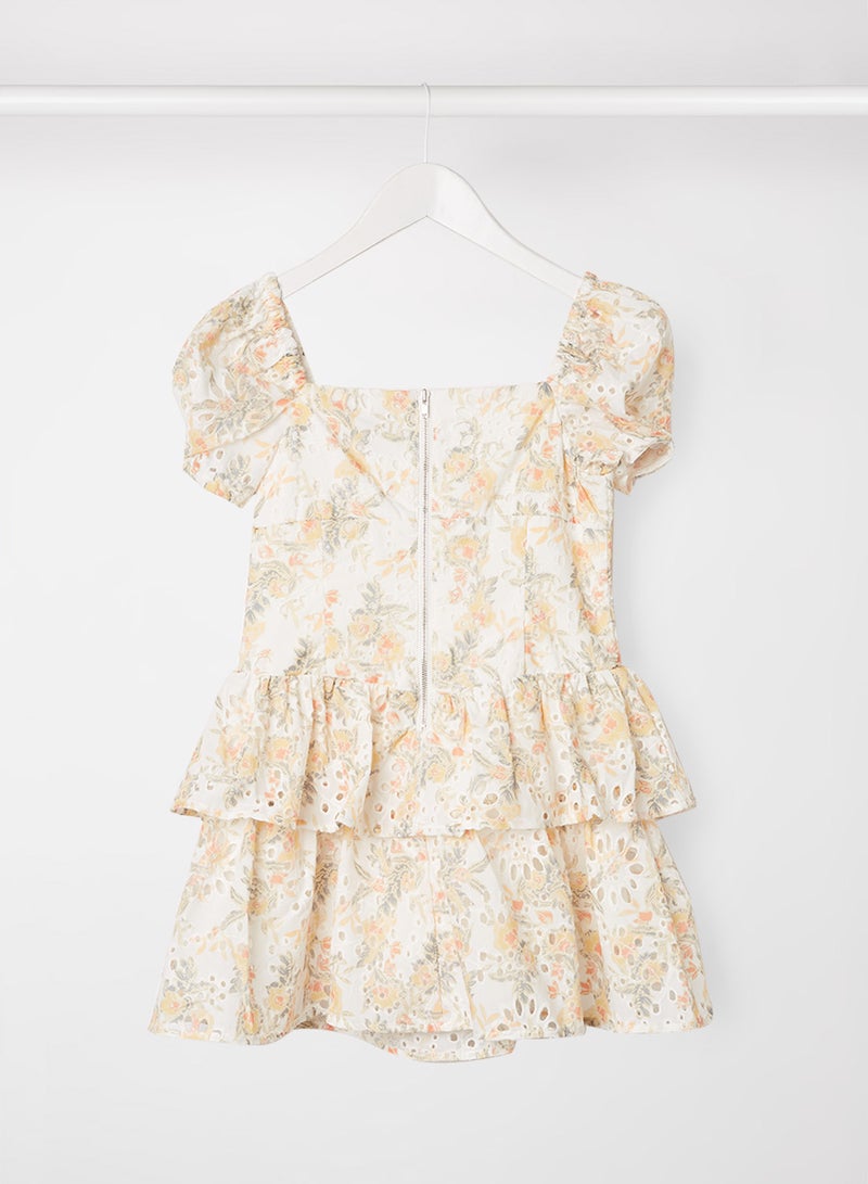 Kids/Teen Broderie Corset Dress Tropical