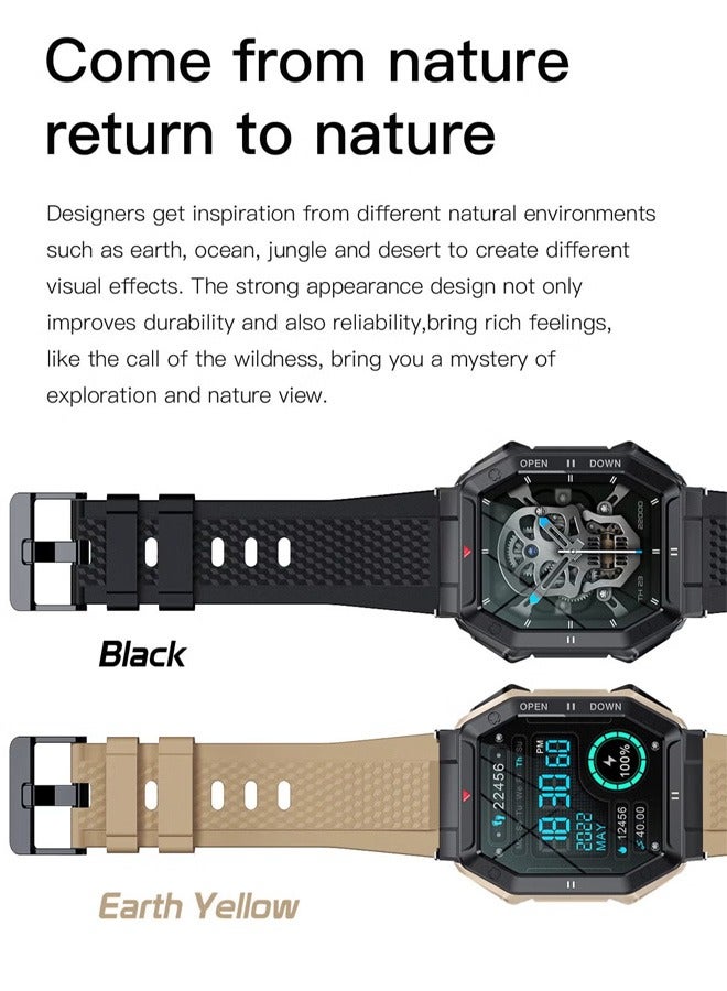 Men's SmartWatch, 1.85-Inch Full-Screen Touch, Heart Rate Monitoring For Exercise And Sleep, Waterproof, All Black