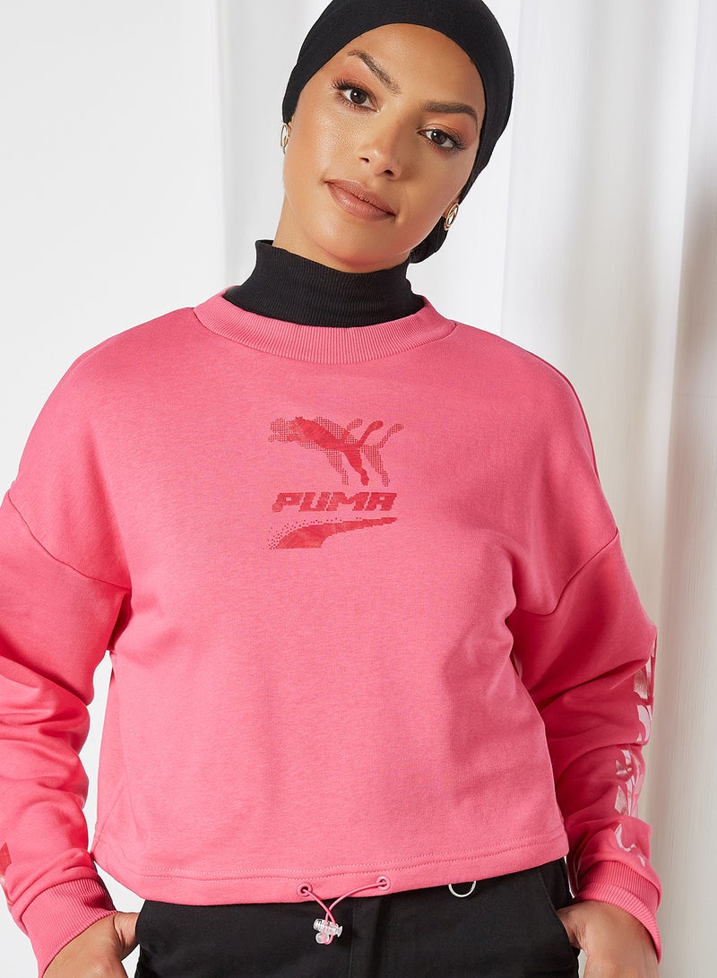 Evide Crew Neck Sweatshirt Glowing Pink