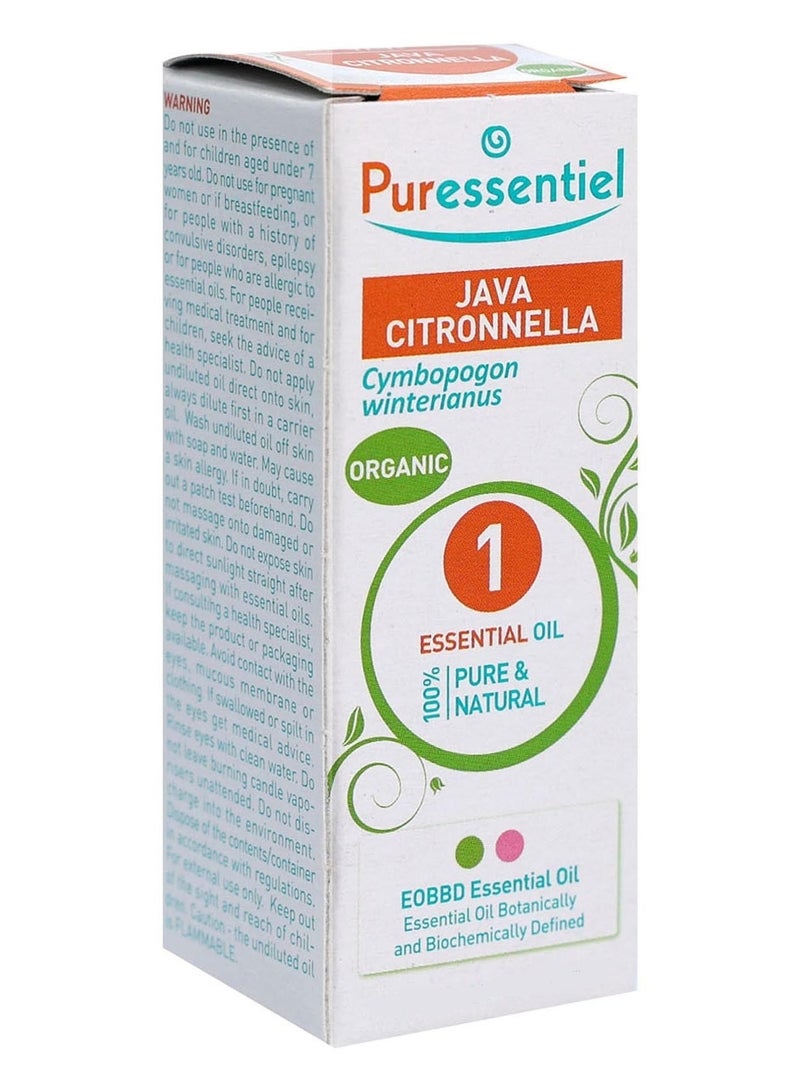 Organic Java Citronella Essential Oil Clear 10 ML