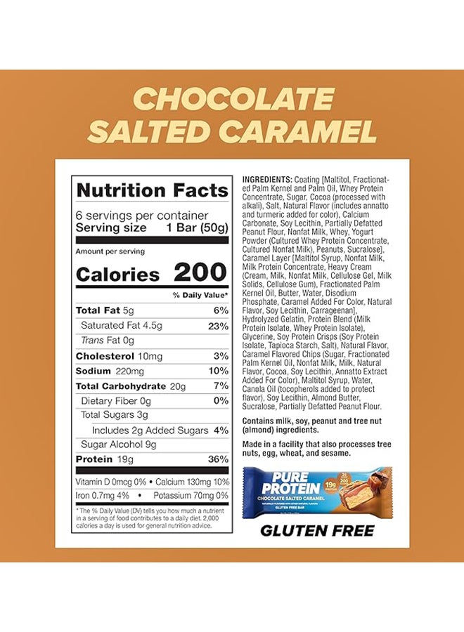 Bar Chocolate Salted Caramel 19G Protein 3G Sugar 200 Calories Gluten Free Pack Of 6 300G