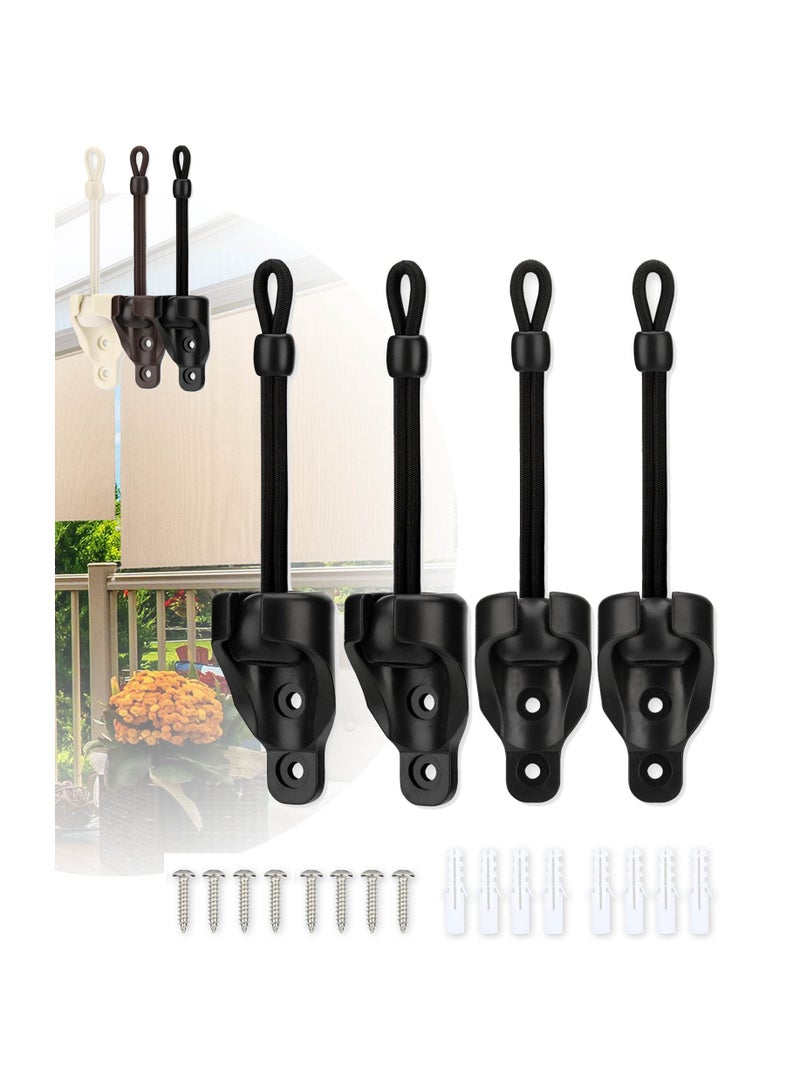 Outdoor Roller Shade Parts, Sun Shade Raeplacement Parts Black Tie Downs Set Shade Tie Downs Universal Sun Shade PartsCompatible with Coolaroo Exterior Roller Shade,Outdoor Blinds(Black,2 Set)