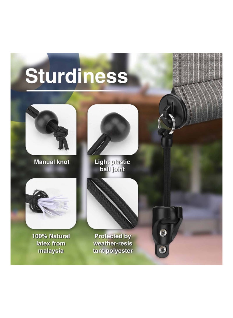 Outdoor Roller Shade Parts, Sun Shade Raeplacement Parts Black Tie Downs Set Shade Tie Downs Universal Sun Shade PartsCompatible with Coolaroo Exterior Roller Shade,Outdoor Blinds(Black,2 Set)