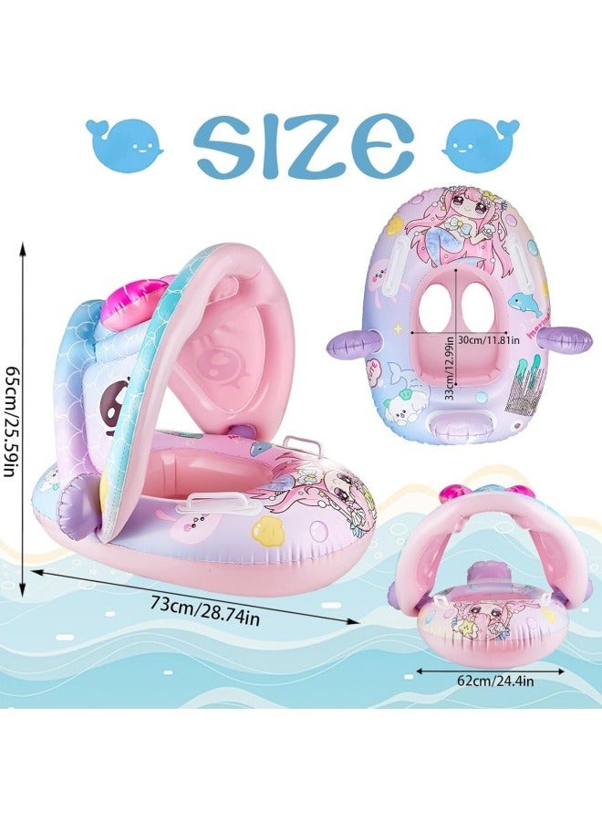 Swimming Pool Tube for Kids 0-5 yrs Baby Float Ring with Shade Canopy Kids Swimming Accessories Pool Tube for Babies, Swim Ring Tube for Toddler,Infant,Baby