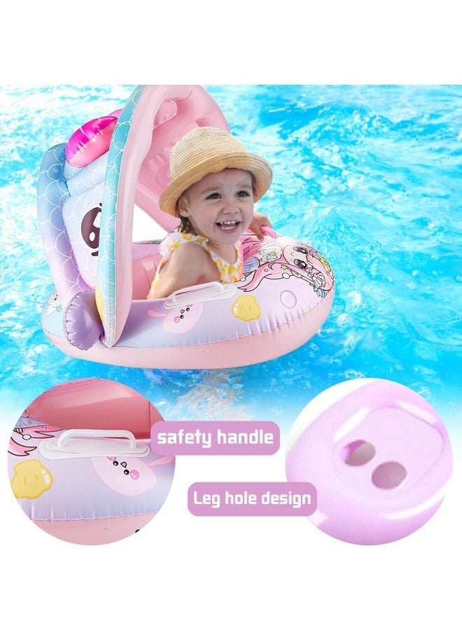 Swimming Pool Tube for Kids 0-5 yrs Baby Float Ring with Shade Canopy Kids Swimming Accessories Pool Tube for Babies, Swim Ring Tube for Toddler,Infant,Baby