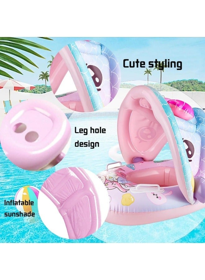 Swimming Pool Tube for Kids 0-5 yrs Baby Float Ring with Shade Canopy Kids Swimming Accessories Pool Tube for Babies, Swim Ring Tube for Toddler,Infant,Baby