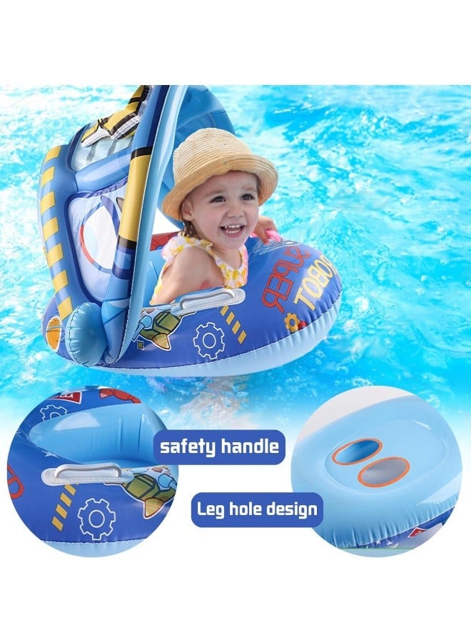 Swimming Pool Tube for Kids 0-5 yrs Baby Float Ring with Shade Canopy Kids Swimming Accessories Pool Tube for Babies, Swim Ring Tube for Toddler,Infant,Baby