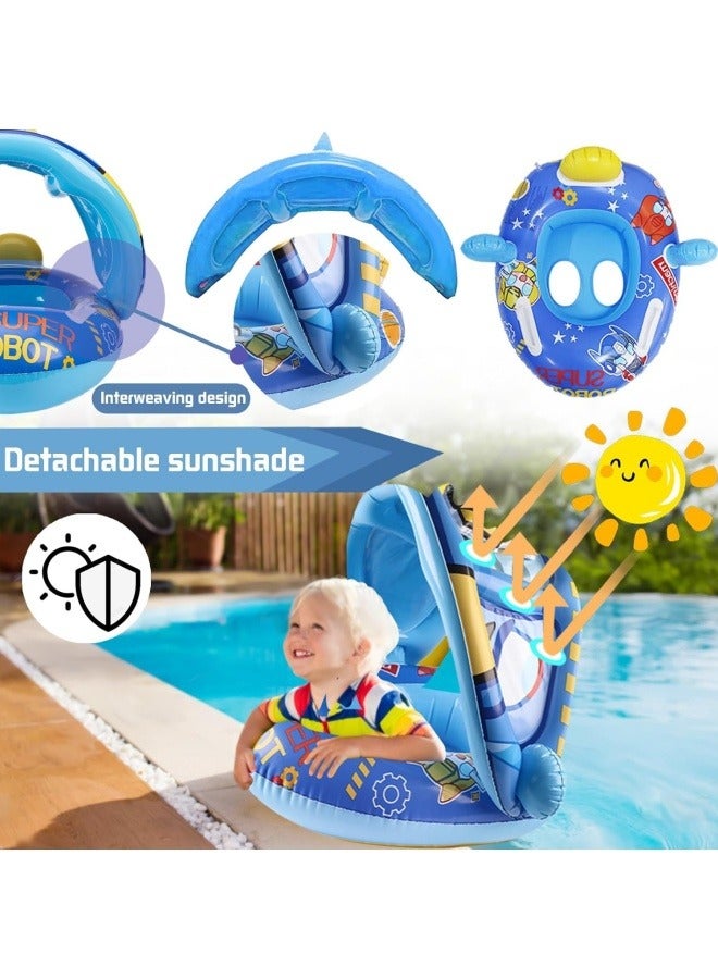 Swimming Pool Tube for Kids 0-5 yrs Baby Float Ring with Shade Canopy Kids Swimming Accessories Pool Tube for Babies, Swim Ring Tube for Toddler,Infant,Baby