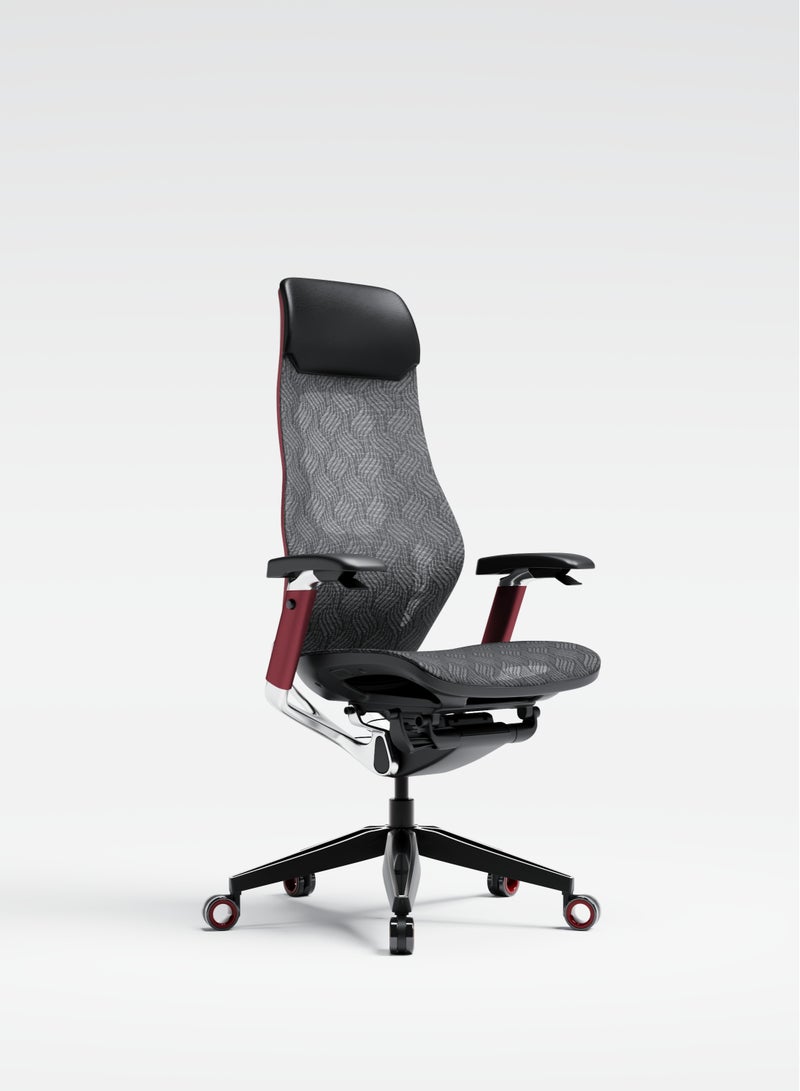 AFTERWORK GX Super Ergonomic Gaming Chair - Genuine Leather, Adjustable Lumbar Support, 5D Paddle Arms, Seat Pan & Backrest Tilt Adjustments