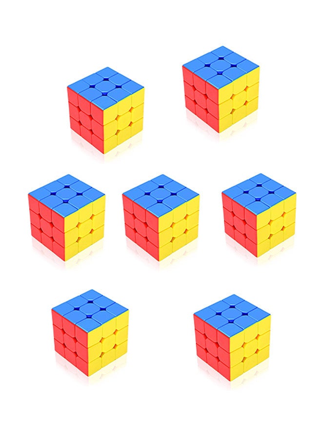 Pack of 7 Fast 3x3x3 Sticker less Magic Cube