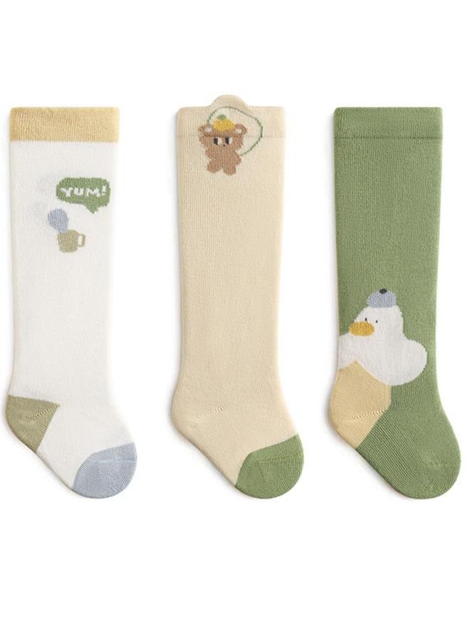 New High knee Socks For Toddlers, Cartoon Cotton Socks For Newborn Boys And Girls, Essential Accessories For Babies, Pure Cotton Socks, Breathable Sweat-Absorbent And Deodorant Baby Socks