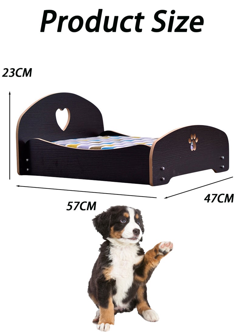 Removable and Washable All-Season Universal Princess Nest Pet Dog Washable Wooden Pet Bed Dog Wooden Bed with Cushion Nest Teddy Bears Small and Medium-Sized Dog Cat Beds